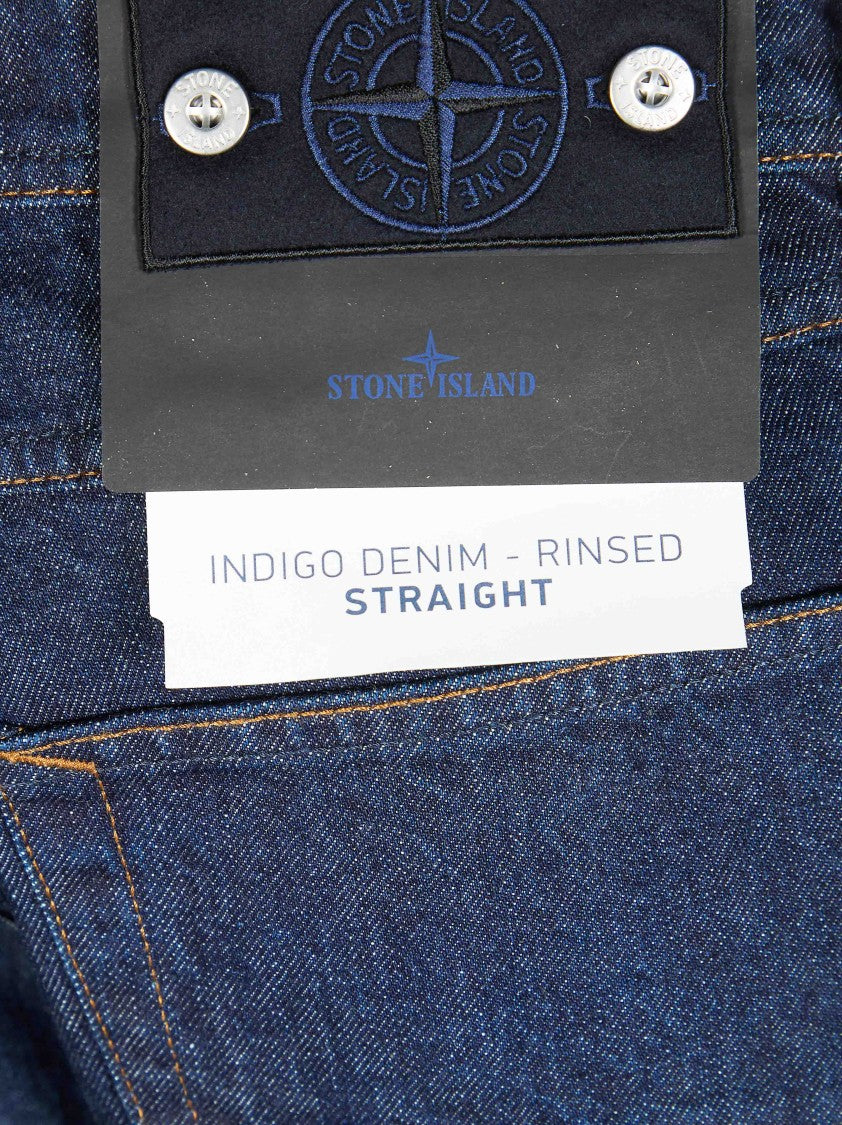Stone Island Indigo Denim Rised Finish Trousers