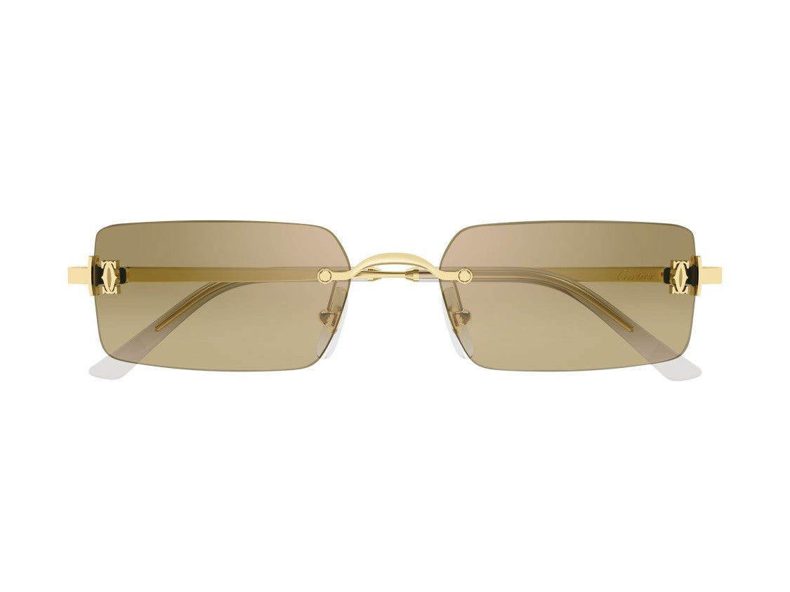 Cartier Brown Ct0672s Rimless Metal Sunglasses