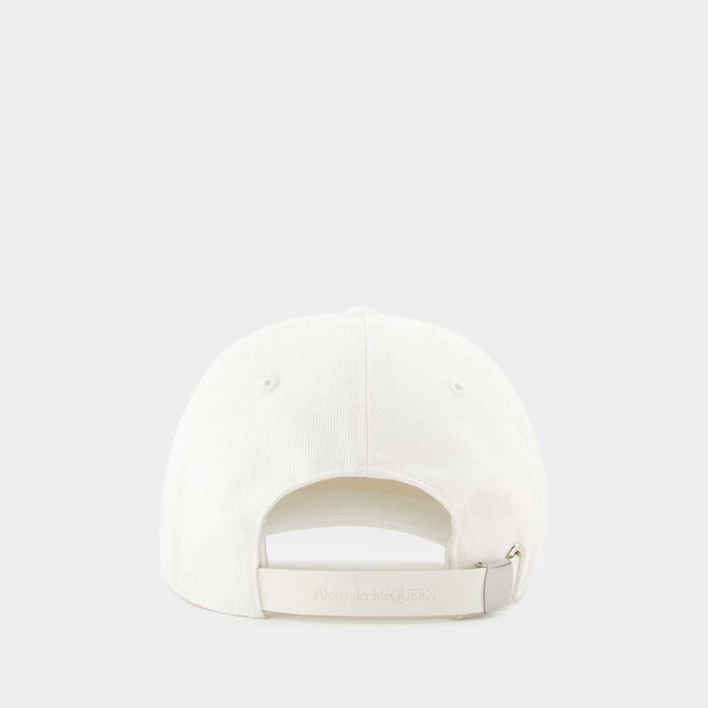 Alexander Mcqueen Varsity Skull Lo Cap - Coton - White