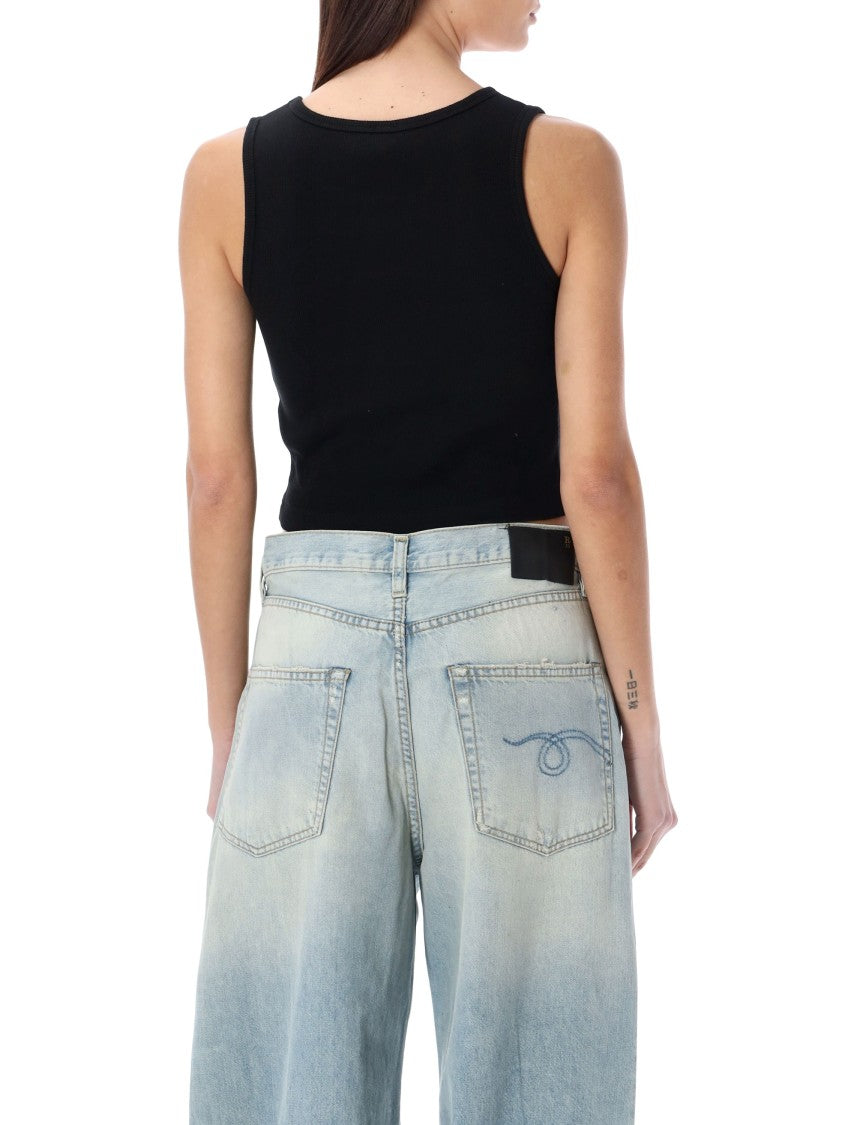 R13 Distressed Ribbed Slim Tank Top