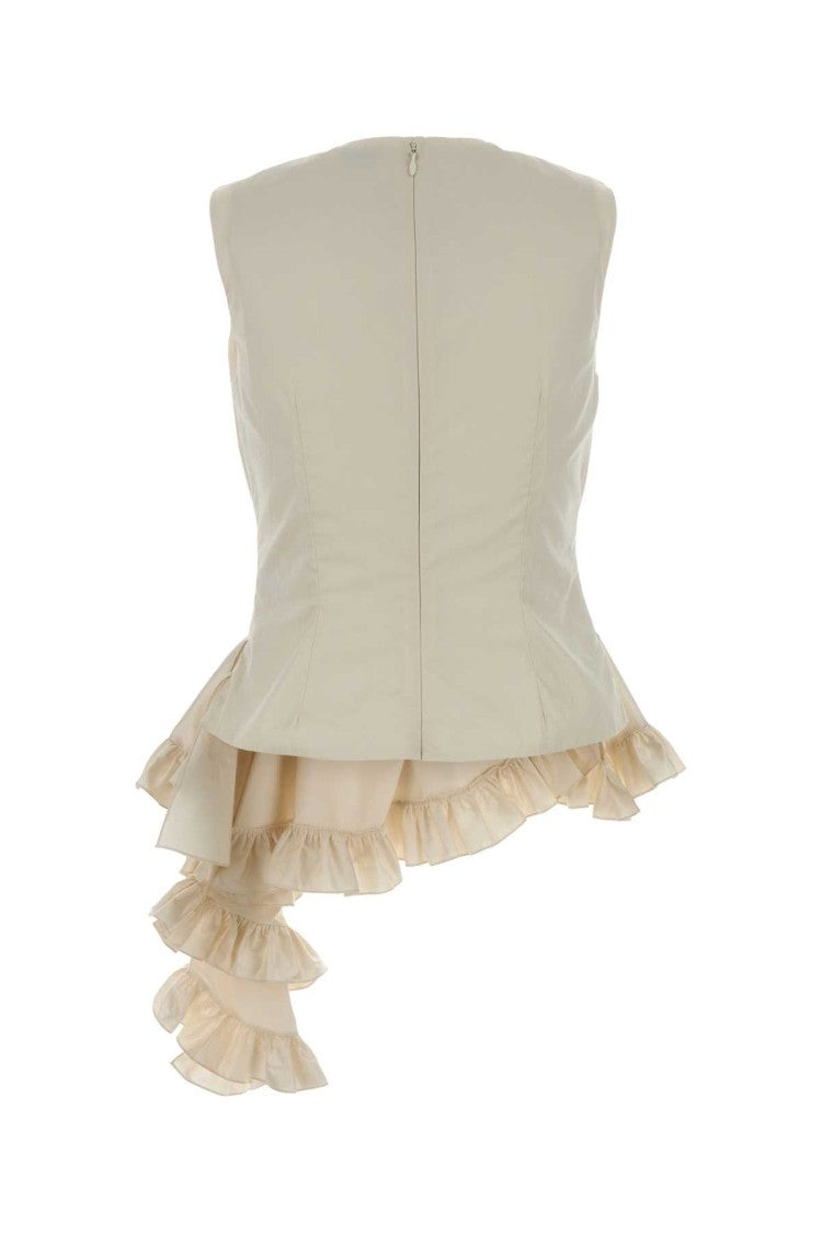 Alexander Mcqueen Ivory Poplin Top
