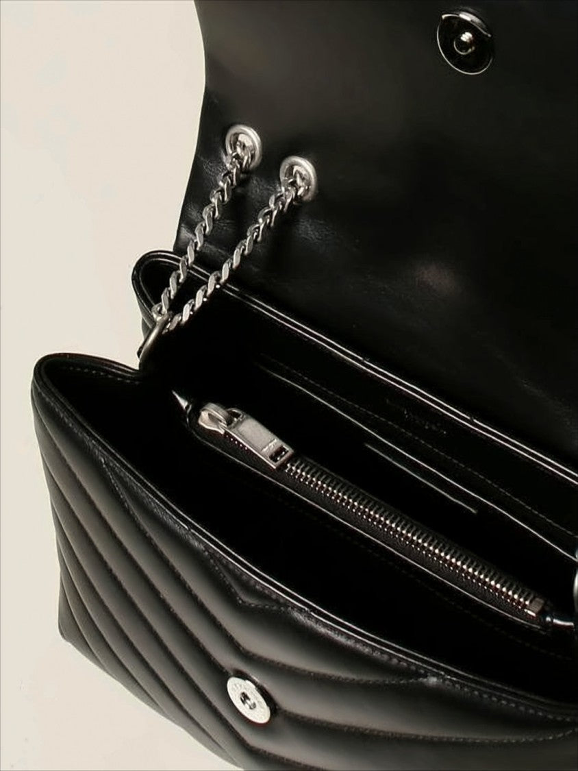 Saint Laurent Chevron Quilted Calf Leather Shoulder Bag