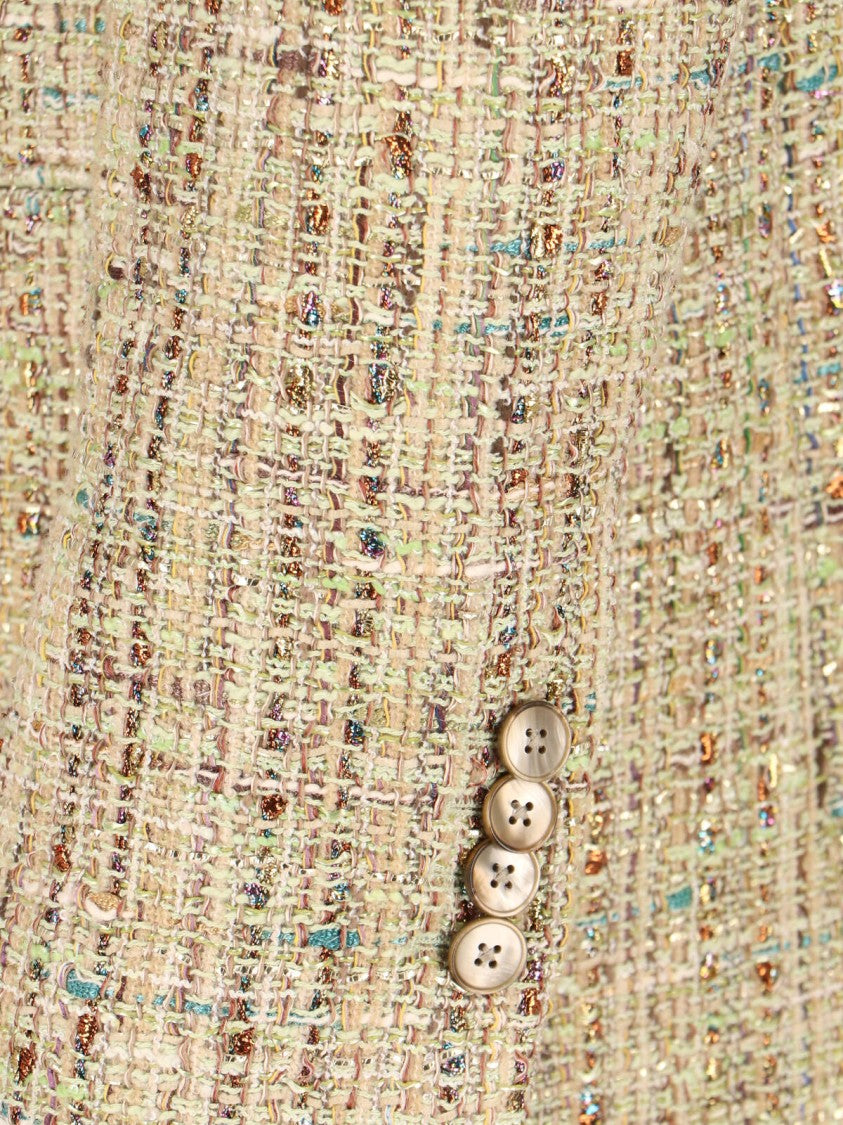 Lardini Double-Breasted Textured Tweed Jacket