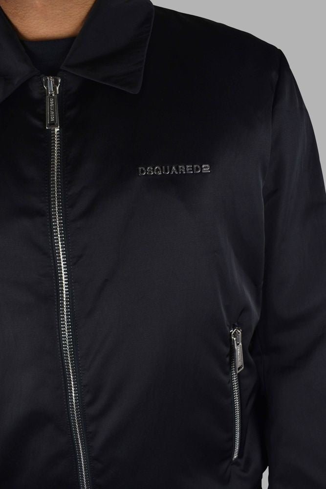 Dsquared2 Classic Black Jacket With Raised Logo