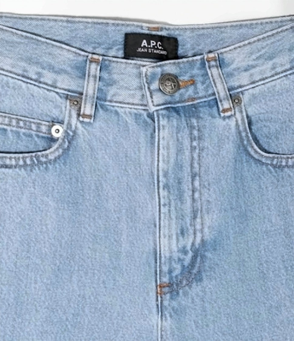 A.P.C. Light Blue Straight-Leg Denim Pants