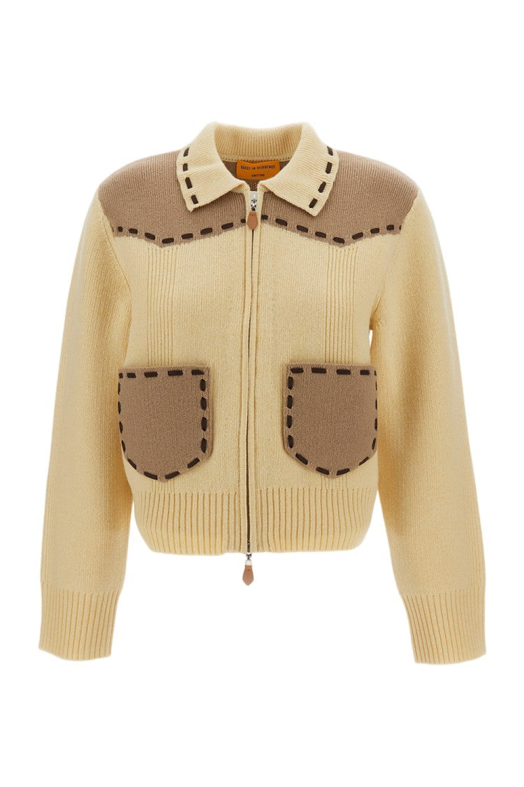 Guest In Residence Beige/Brown Saddle Up Western Yoke Cashmere Jacket