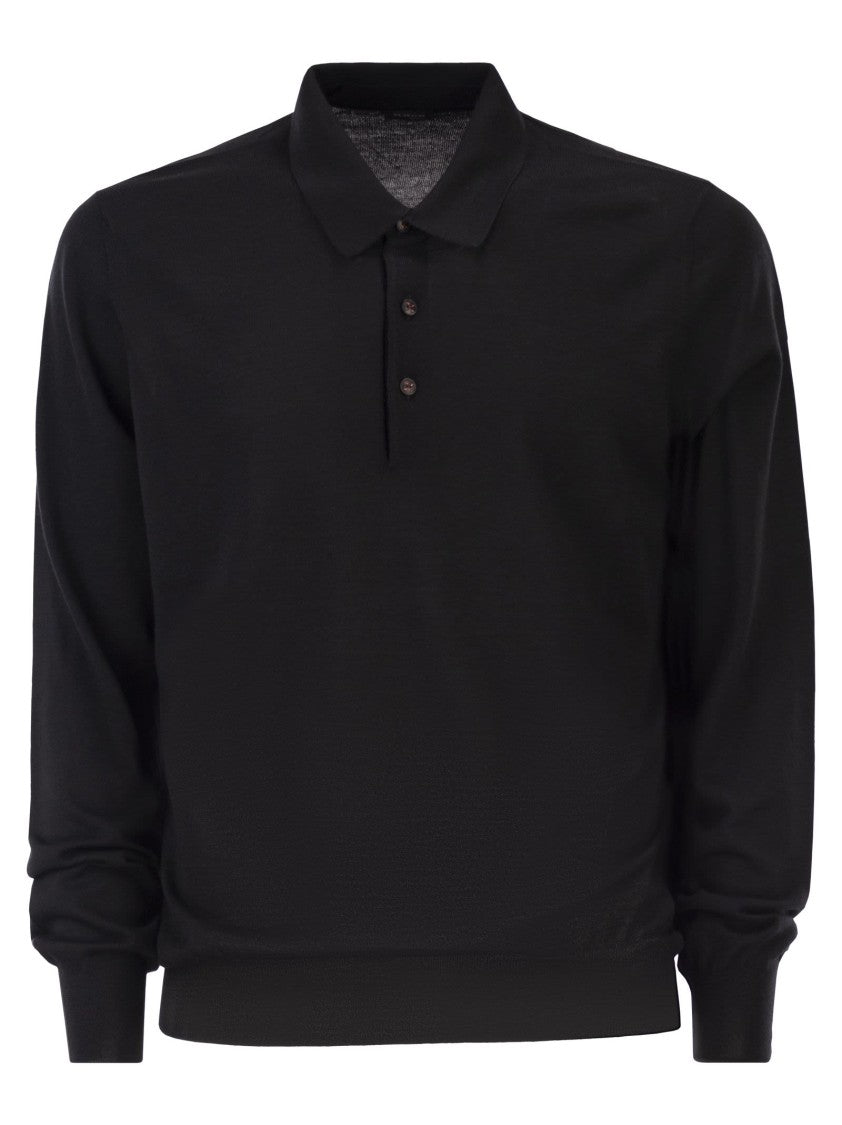 Kiton Long-Sleeved Wool Polo Shirt