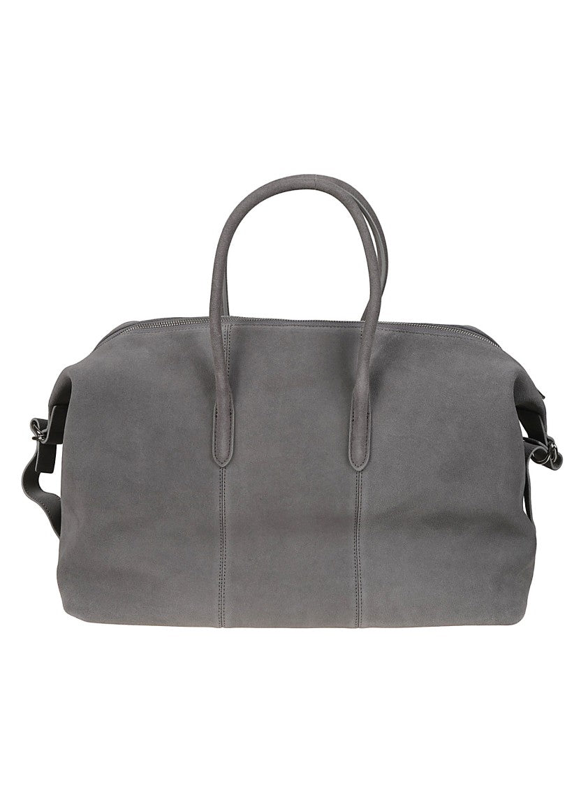 Patrizia Pepe Structured Calf Leather Metallic Emblem Top Handle Bag