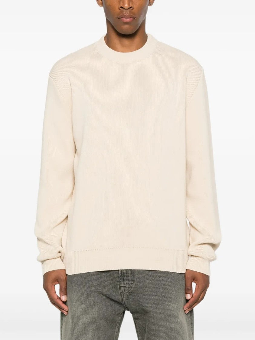 Golden Goose Knit Crewneck Sweater With Subtle Raised Lettering