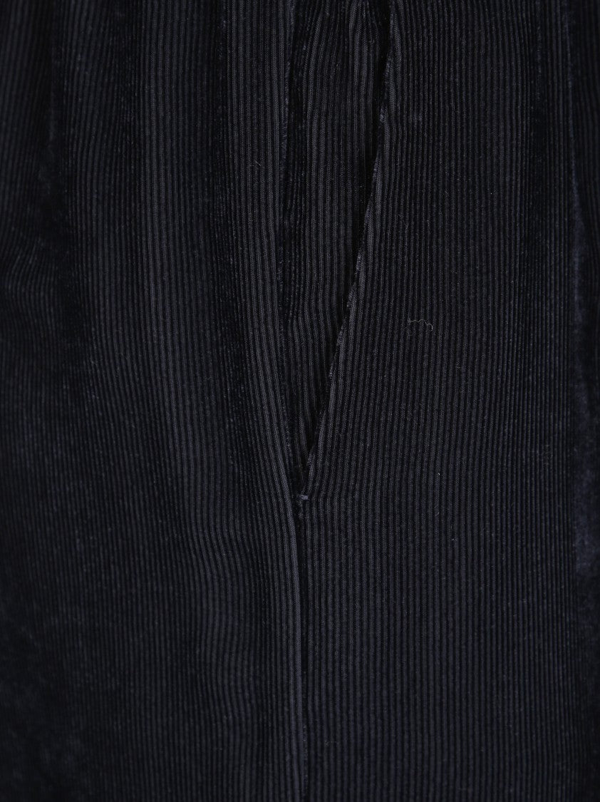 Forte Forte Fluid Velvet Wide-Leg Pants With Elastic Waistband And Side Pockets