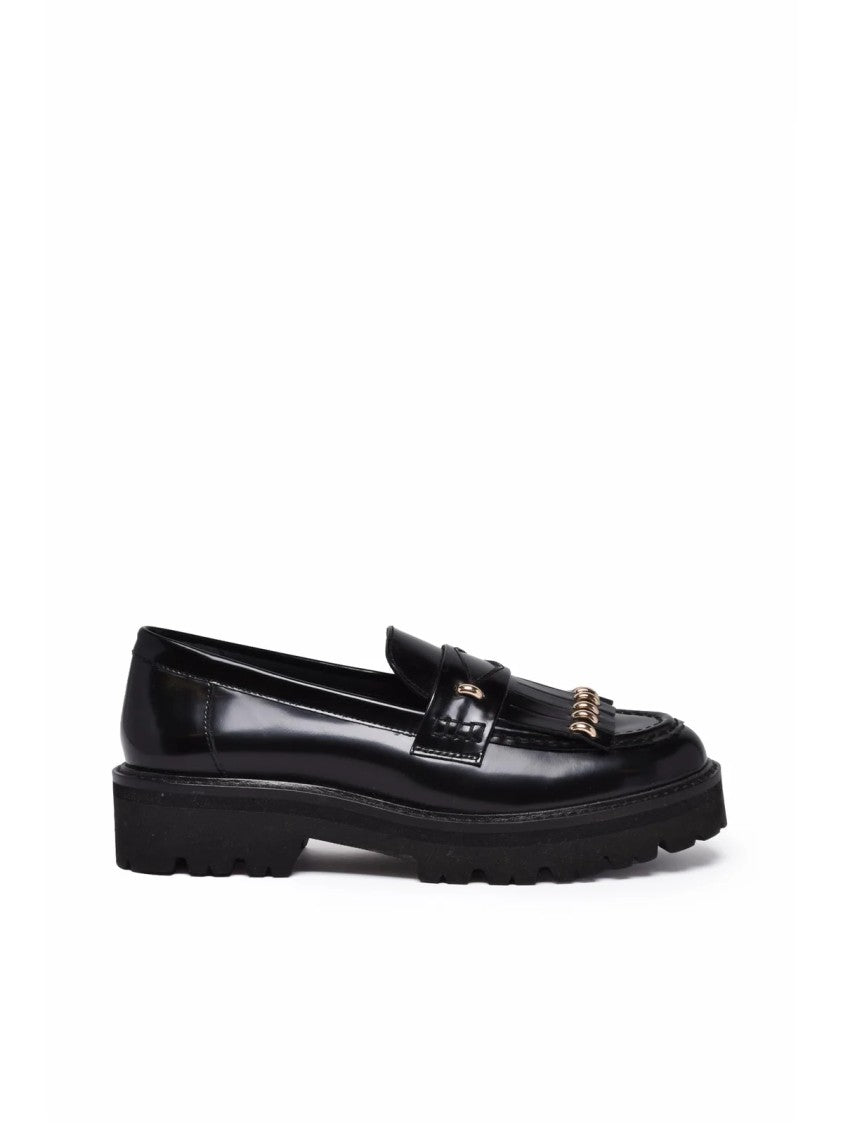 Marella Black Leather Valzer Loafers