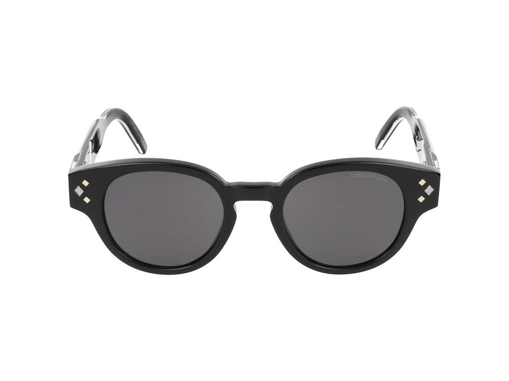 Dior Bold Rounded Frame Sunglasses With Diamond Accents