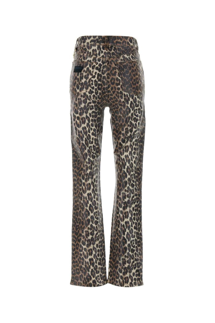 Ganni Printed Stretch Cotton Pant