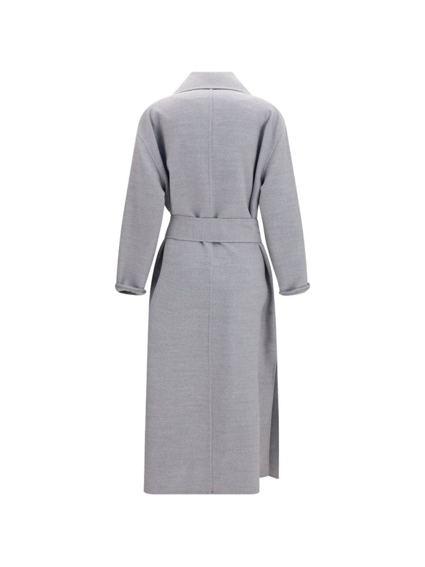 Fabiana Filippi Grey Relaxed-Fit Belted Coat