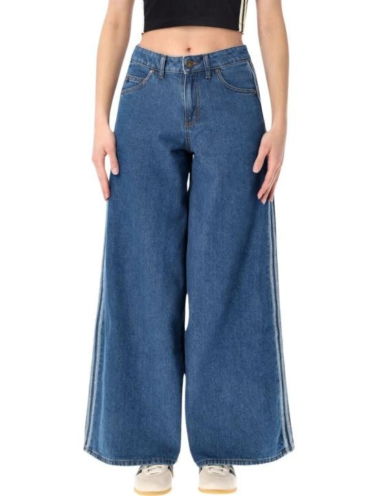 Adidas Medium Blue Three Stripe Jeans