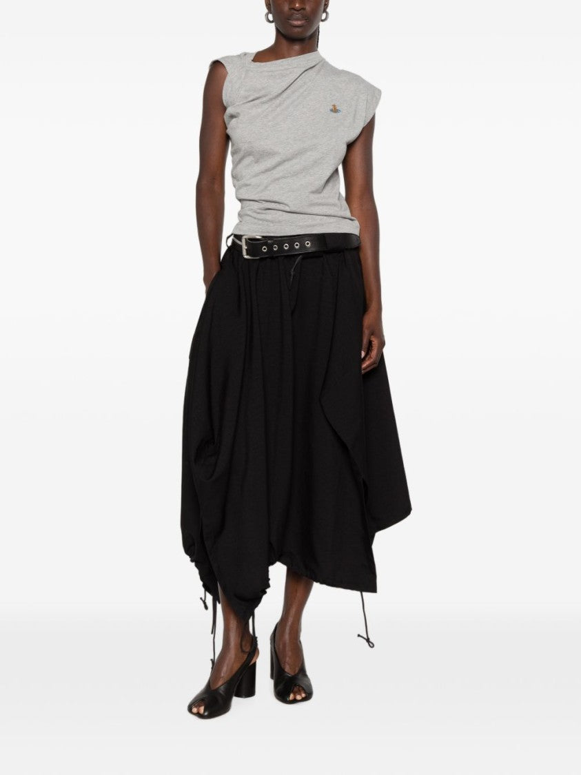 Vivienne Westwood Heather Grey Draped Cap Sleeve Top