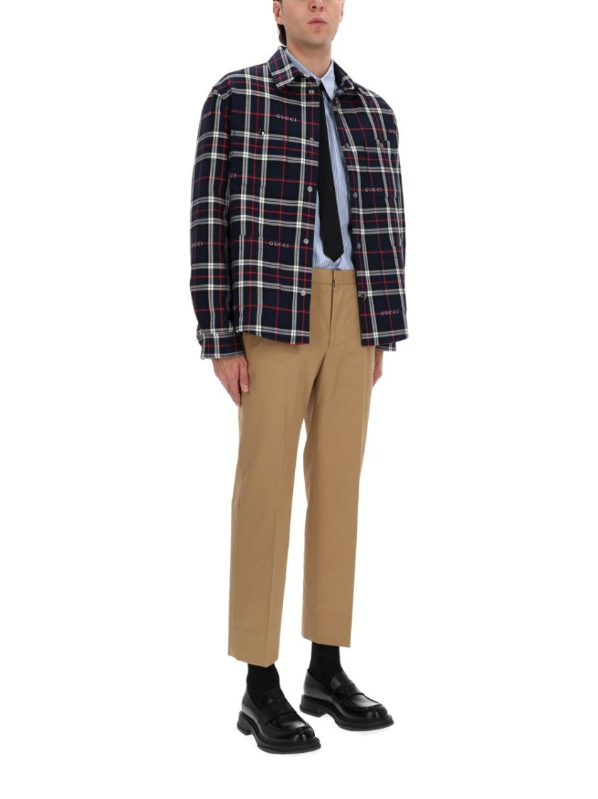 Gucci Vertical Striped Cotton Casual Shirt