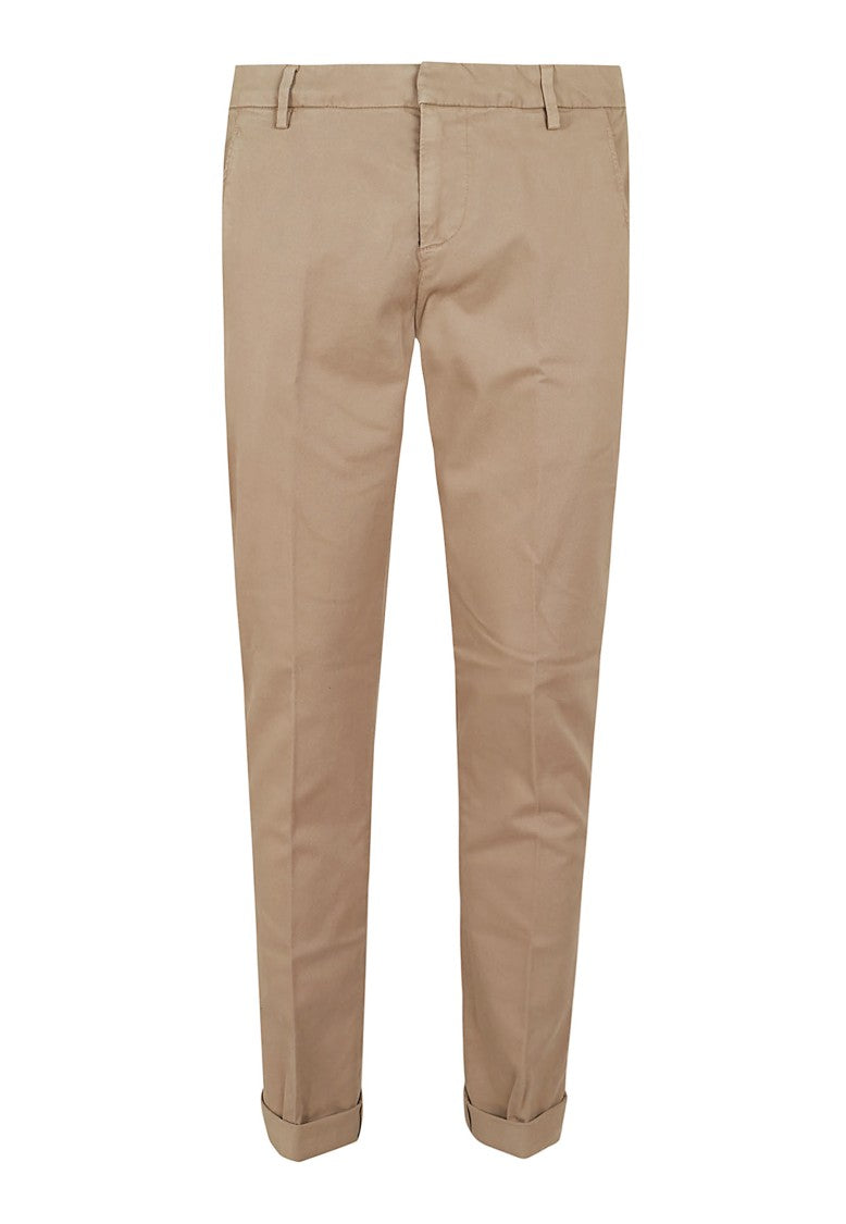 Dondup Tailored Stretch Cotton Trousers With Cuffed Hems