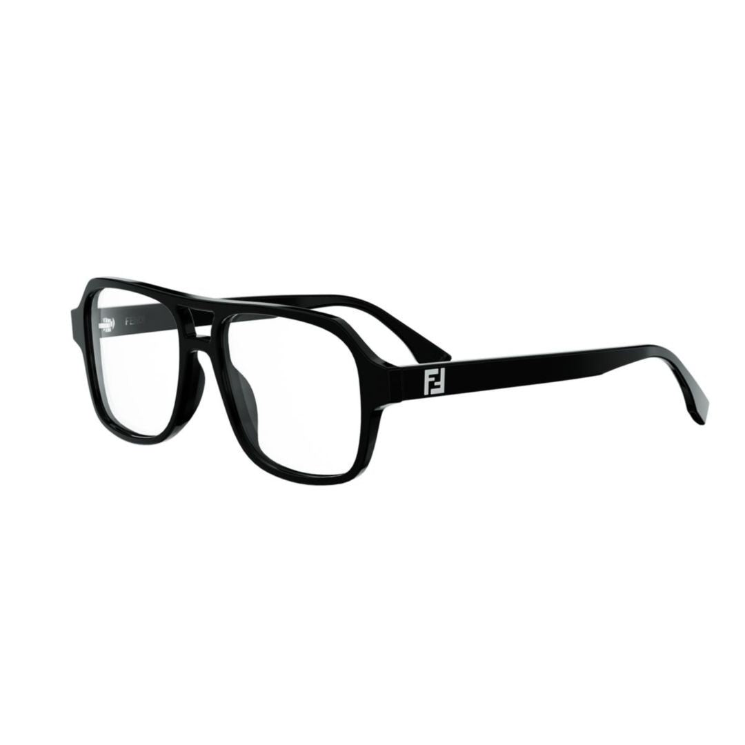 Fendi Rectangular Frame Eyeglasses With Double Bridge Design