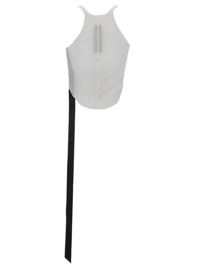 Drkshdw By Rick Owens Cropped Square Neck Asymmetrical Tank Top