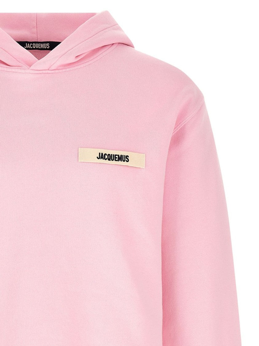 Jacquemus Pink Logo Patch Dropped Shoulder Sweater