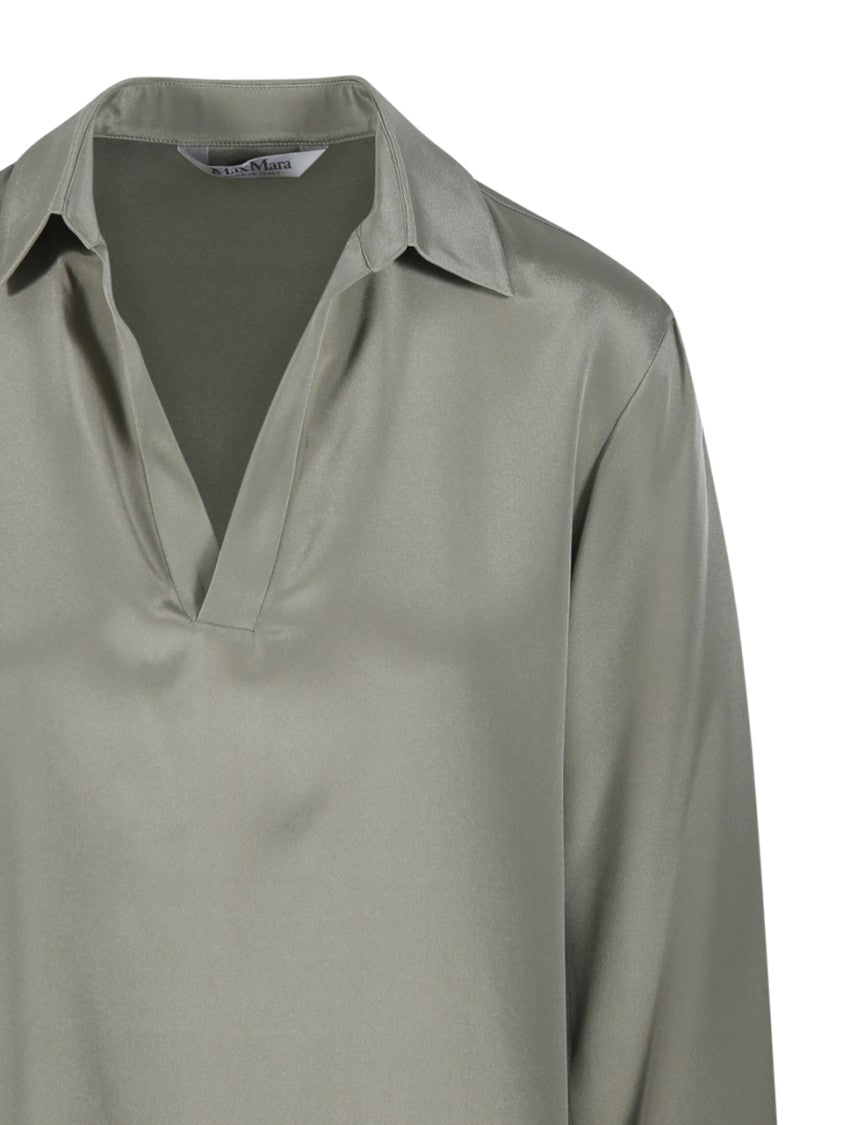 Max Mara Relaxed-Fit Blouse With Classic Collar And Unique Cuffs