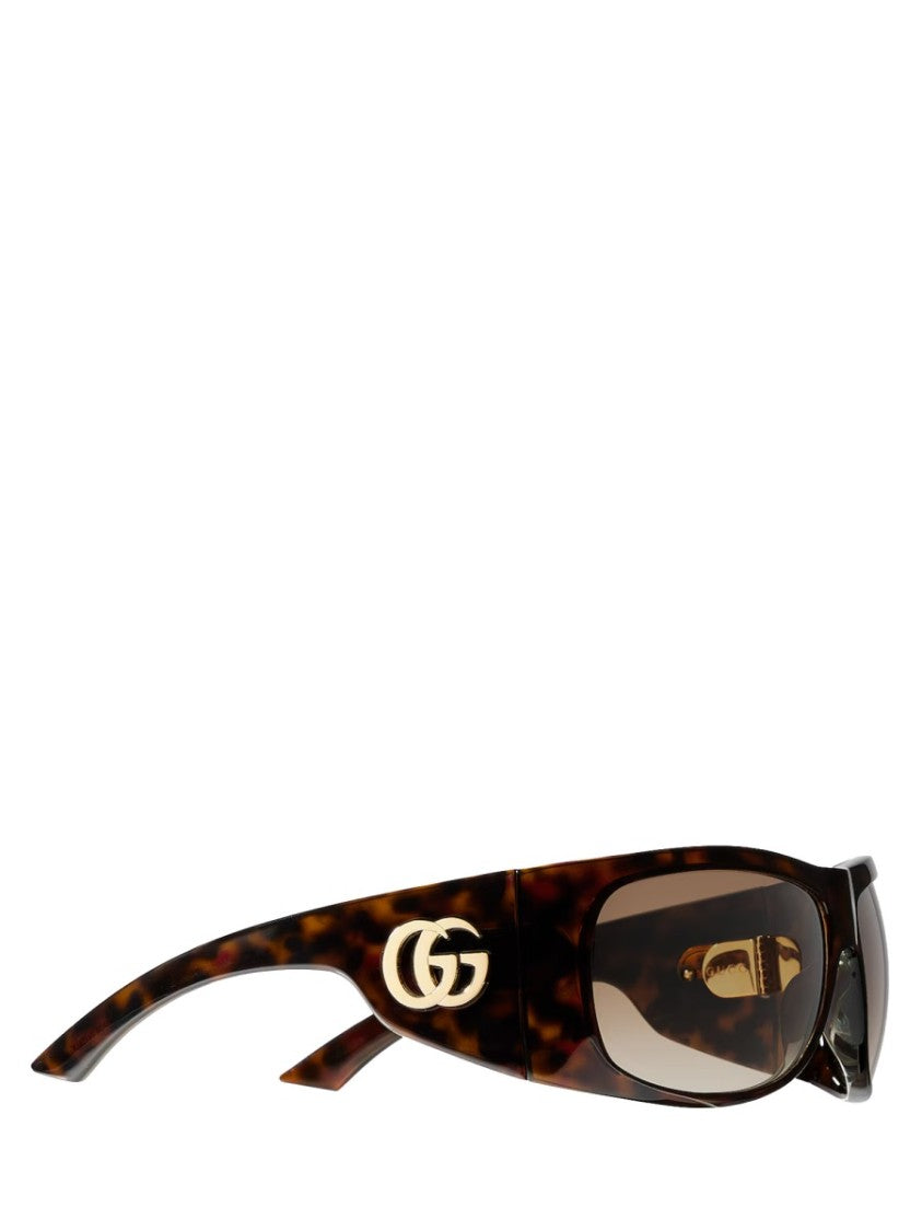 Gucci Rectangular Tortoiseshell Sunglasses