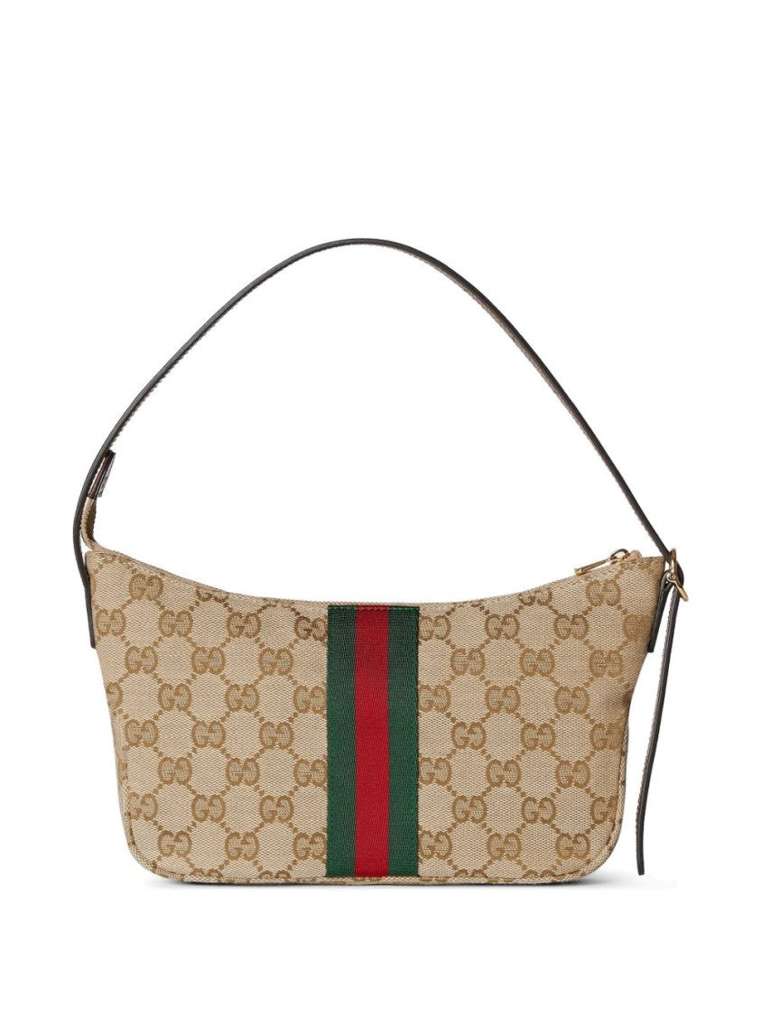 Gucci Sand Lunetta Gg Canvas Web Crossbody Bag