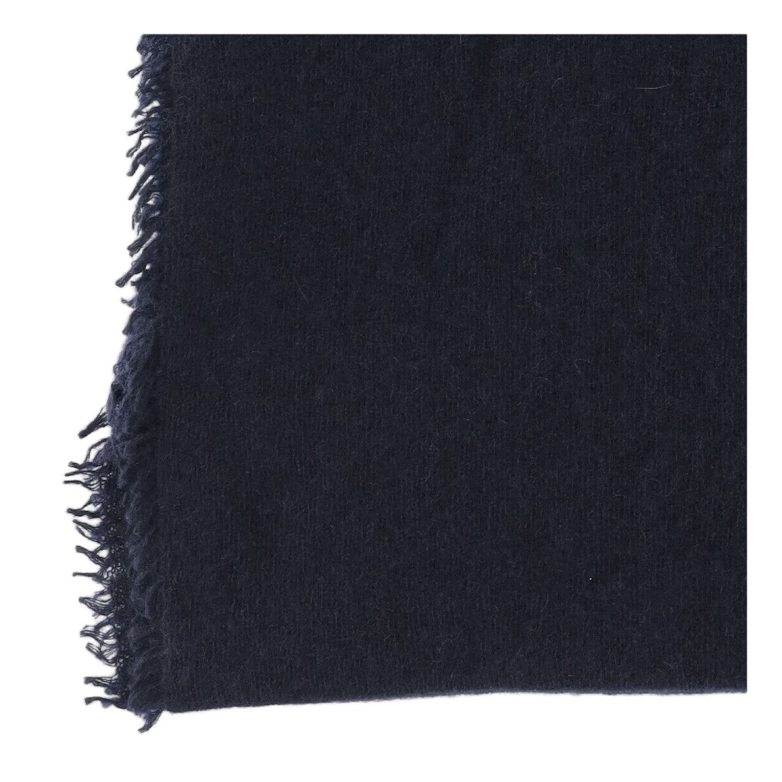 Faliero Sarti Fringed Rectangular Cashmere Scarf In Navy