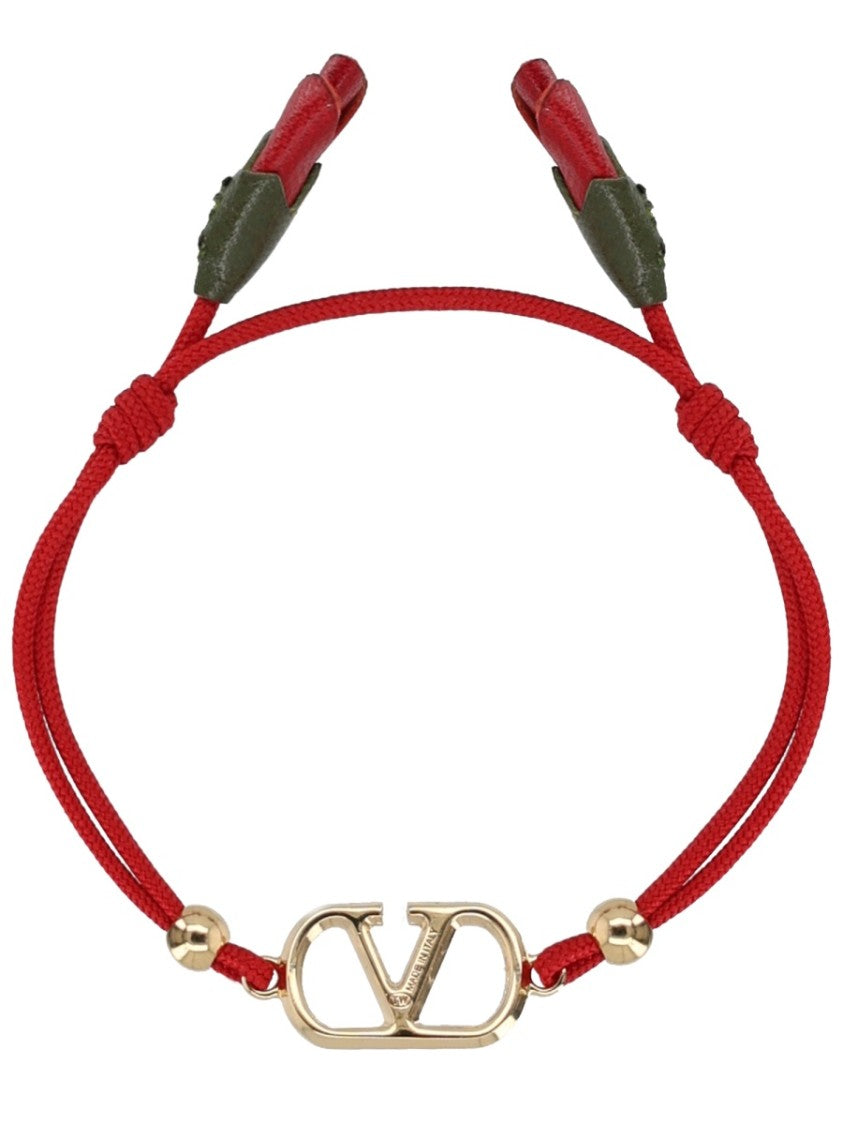 Valentino Garavani Vlogo Signature Red Cord Adjustable Bracelet