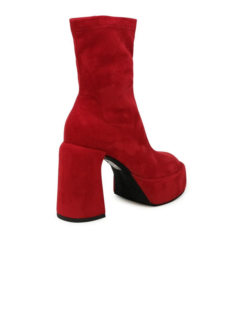 Elena Iachi Red Ecodaino Zelda Ankle Boots