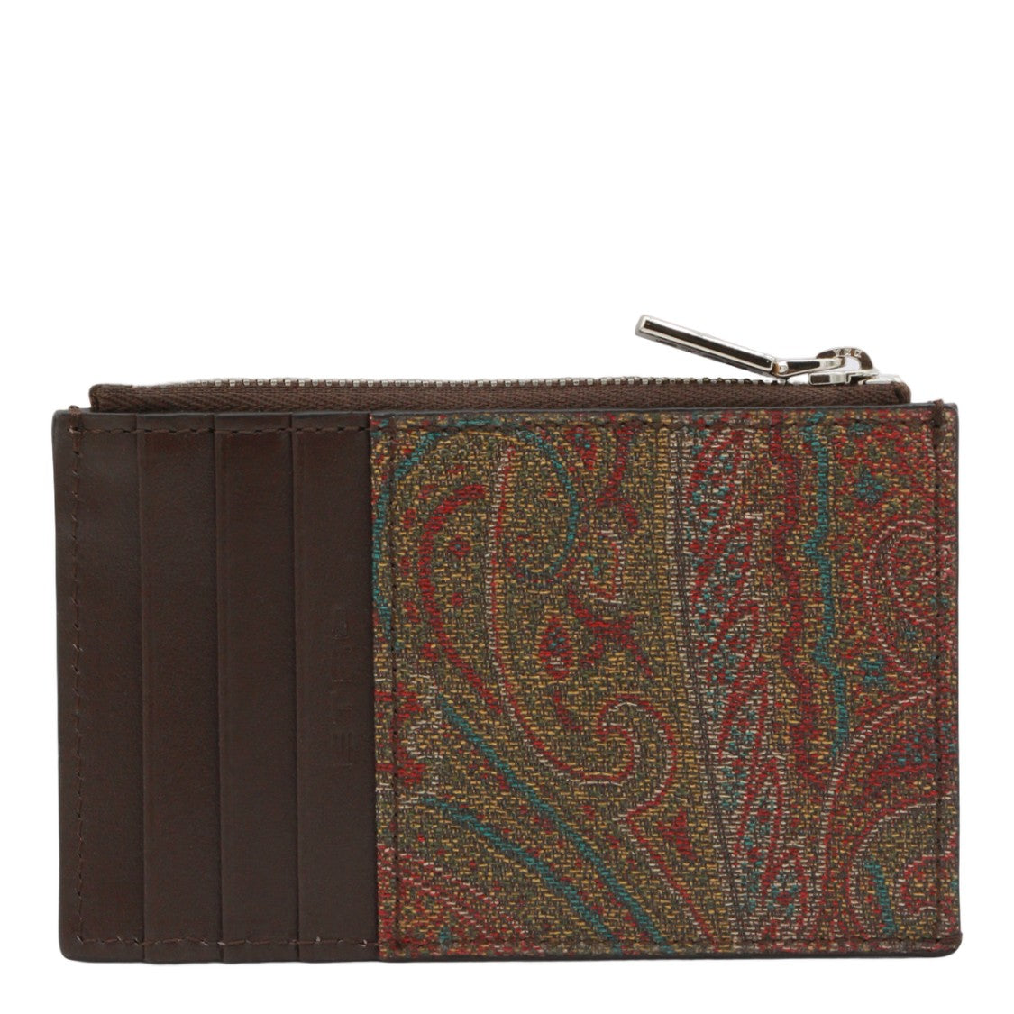 Etro Slim Paisley Pattern Wallet With Zippered Compartment
