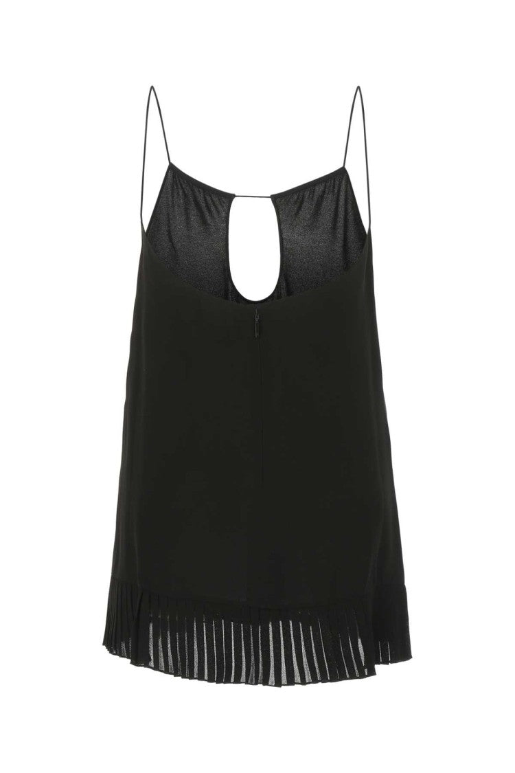 Saint Laurent Black Sleeveless Top With Circular Cutouts