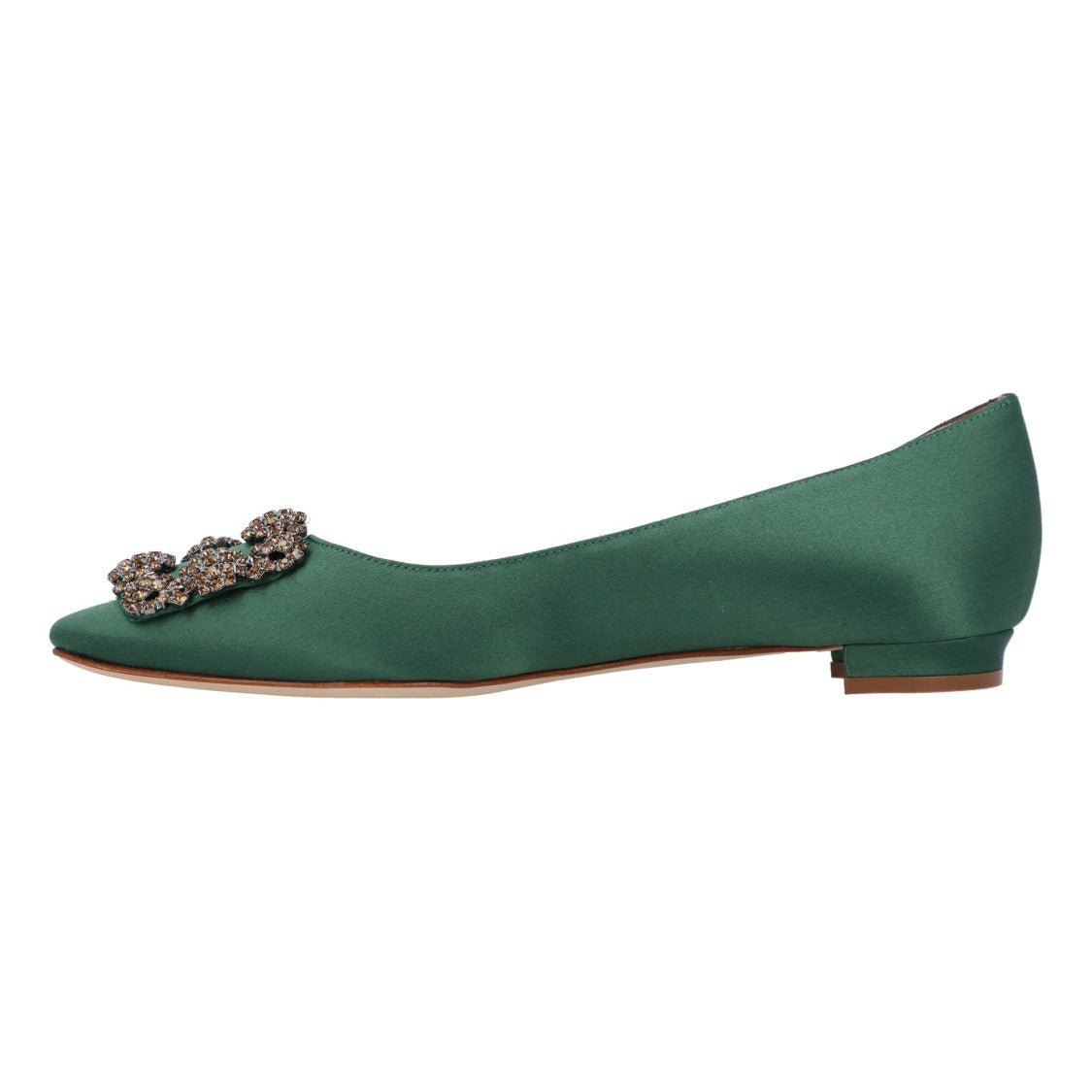 Manolo Blahnik Hangisi Flat Green