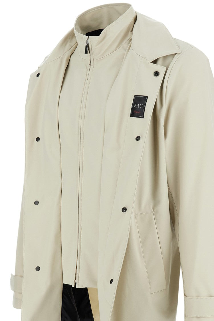 Fay Structured Beige Jacket With Minimalist Design