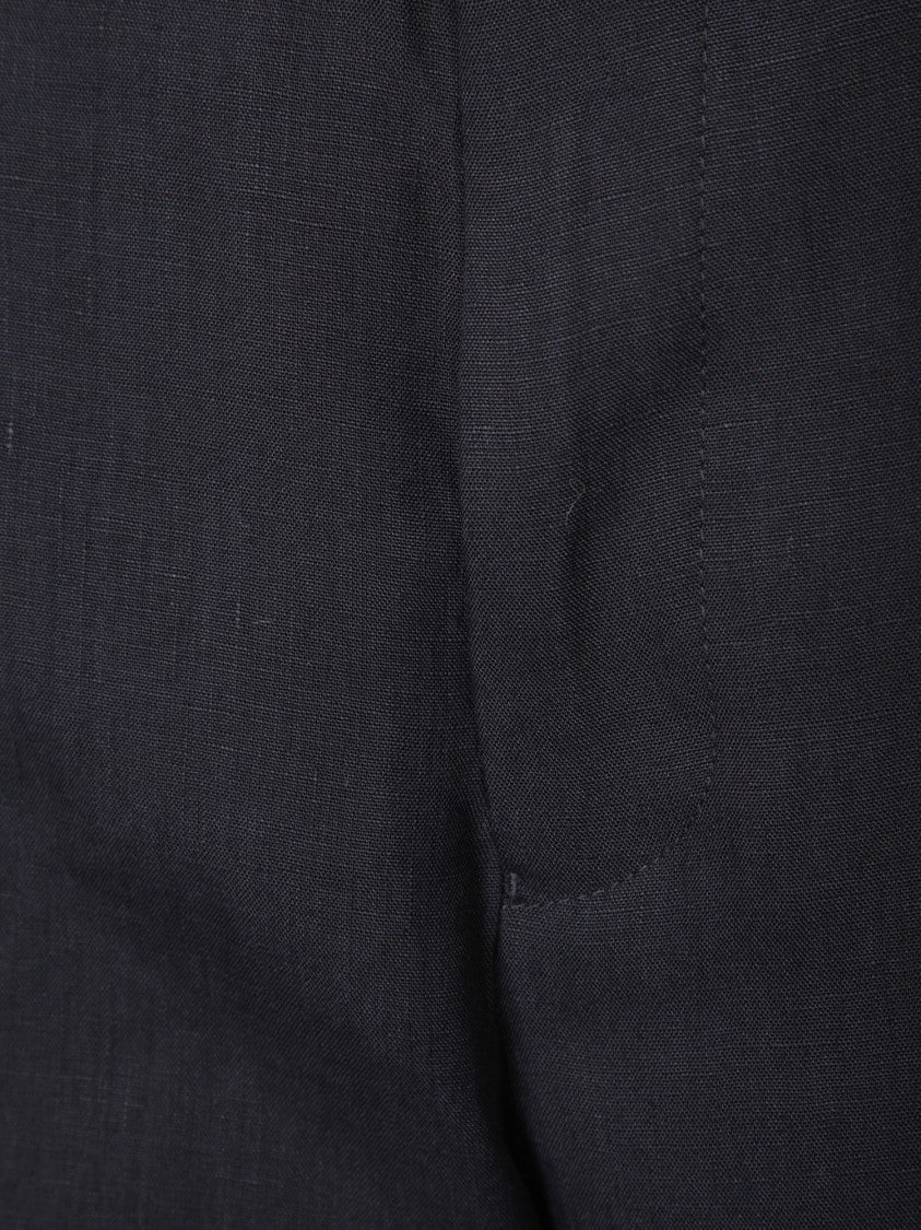 Paul Smith Linen Bermuda Shorts With Adjustable Waist And Zipper Closure