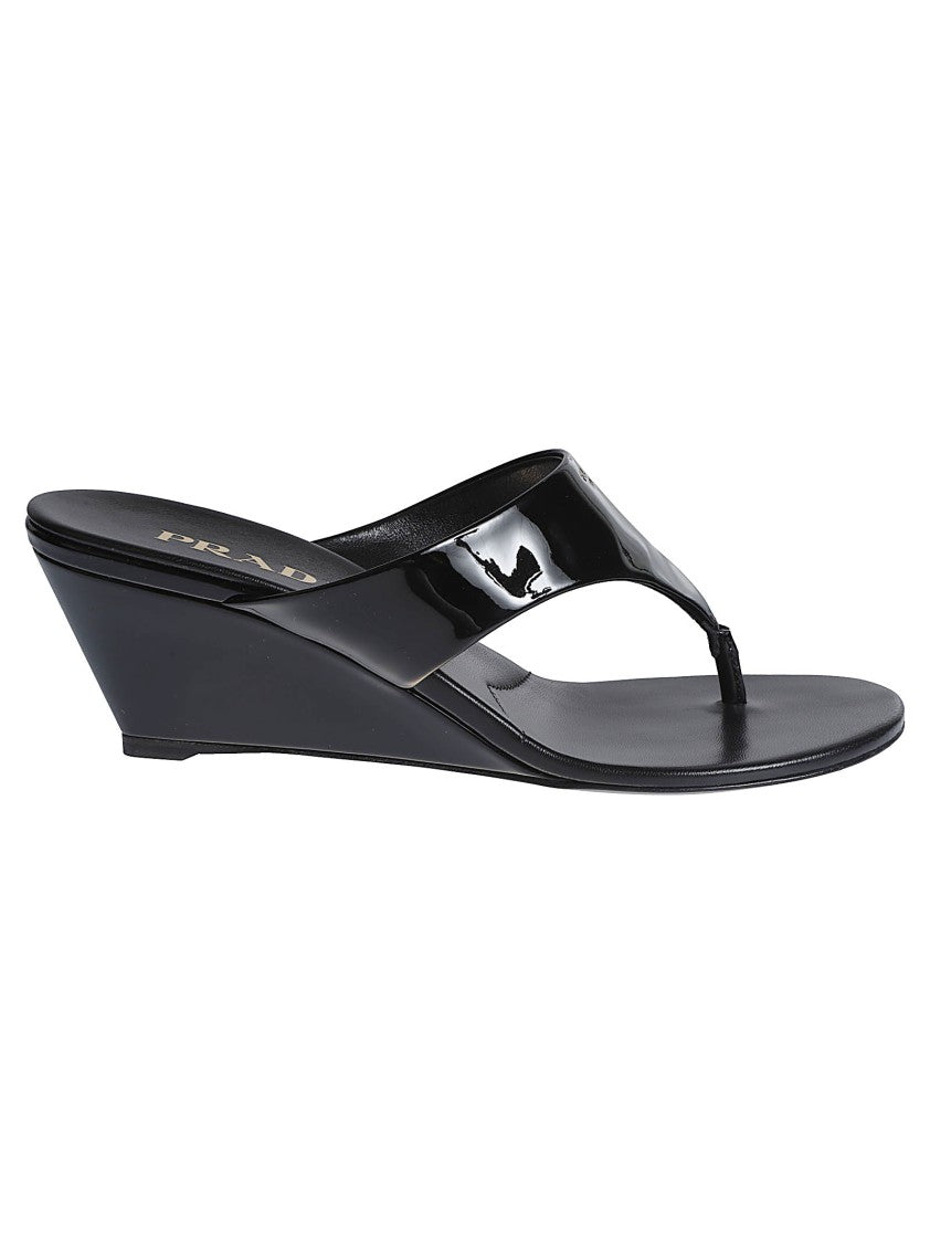 Prada Patent Flip Flops