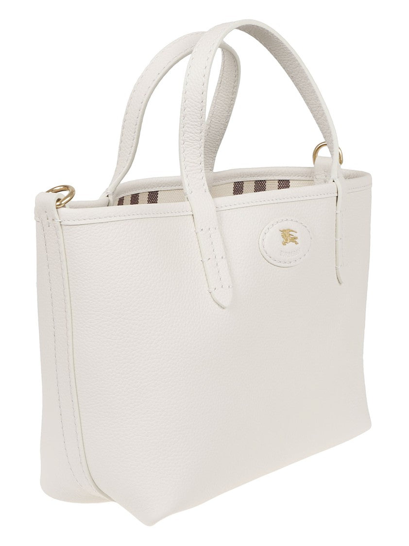 Burberry Reversible Handheld Bag In Textured Calf Grain Leather