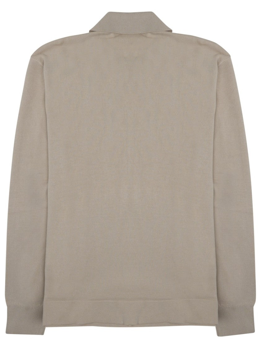 Paolo Pecora Milano Knitted Cotton Shirt With Button-Down Front And Classic Collar
