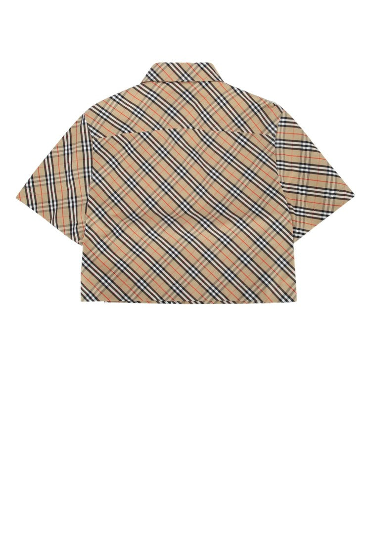 Burberry Cropped Check Shirt With Button-Down Front