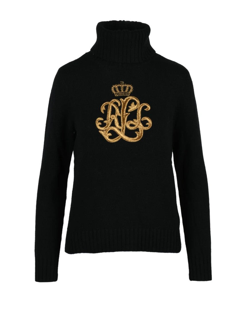 Lauren Ralph Lauren High Neck Sweater With Raised Embroidery Detail