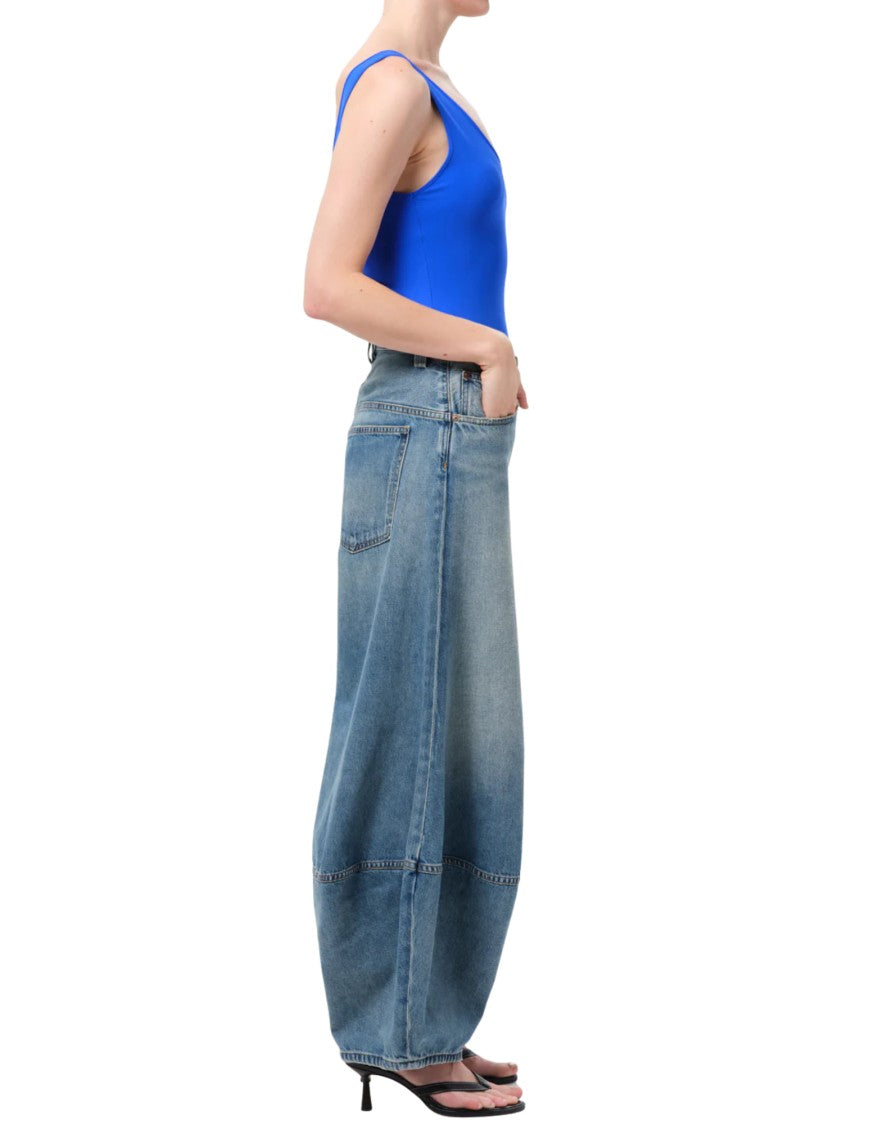 Agolde Mid-Rise Wide-Leg Lantern Jeans With Sculptural Silhouette