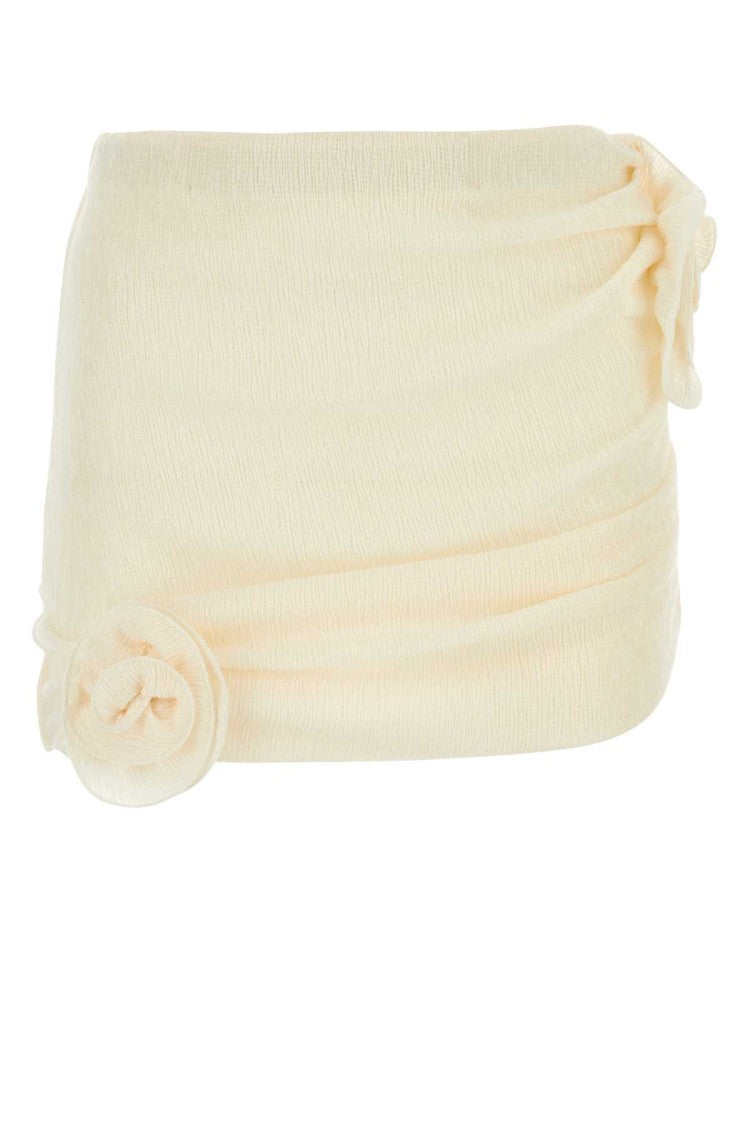 Magda Butrym Cream Lyocell Blend Mini Skirt