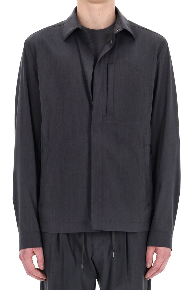 Herno Technical Wool Shirt Collar Jacket