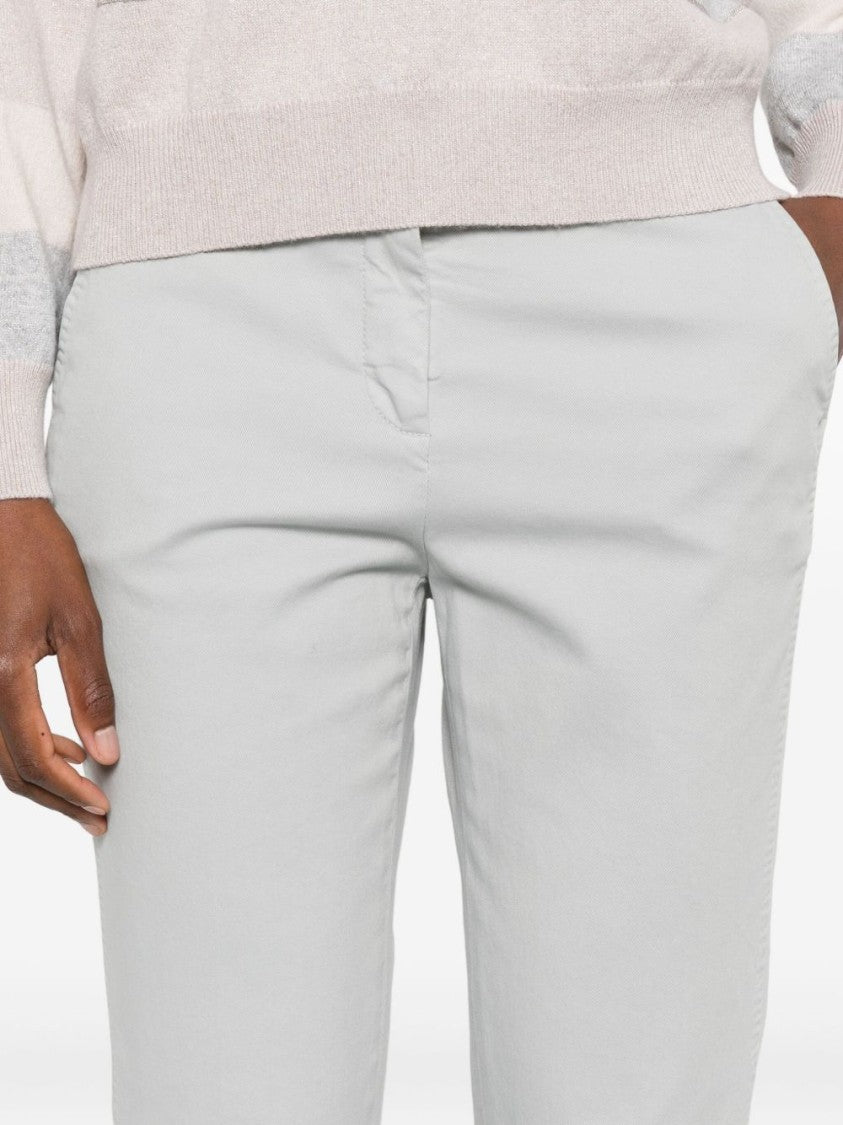 Peserico Straight-Leg Gray Trousers With Mid-Rise Waist