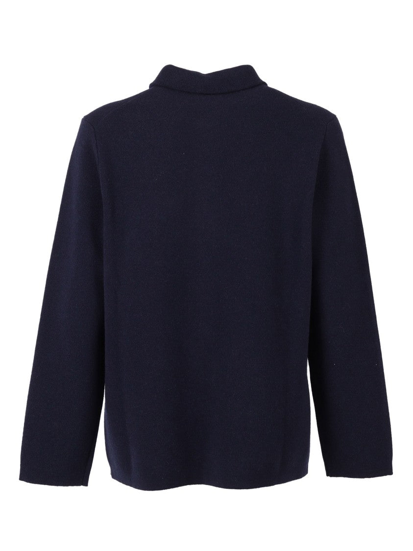 Lardini Button-Up Wool Jacket With Classic Collar And Minimalist Design