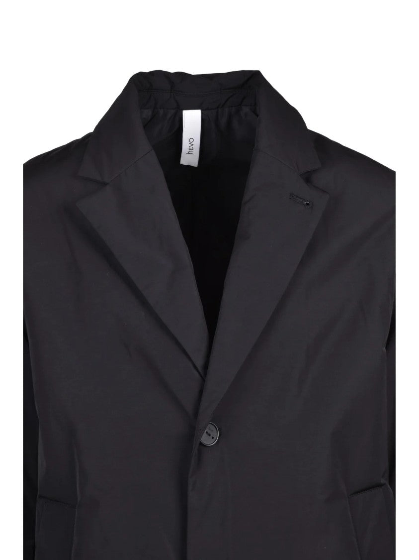 Hevo Padded Cassano Overcoat With Structured Silhouette And Classic Lapel