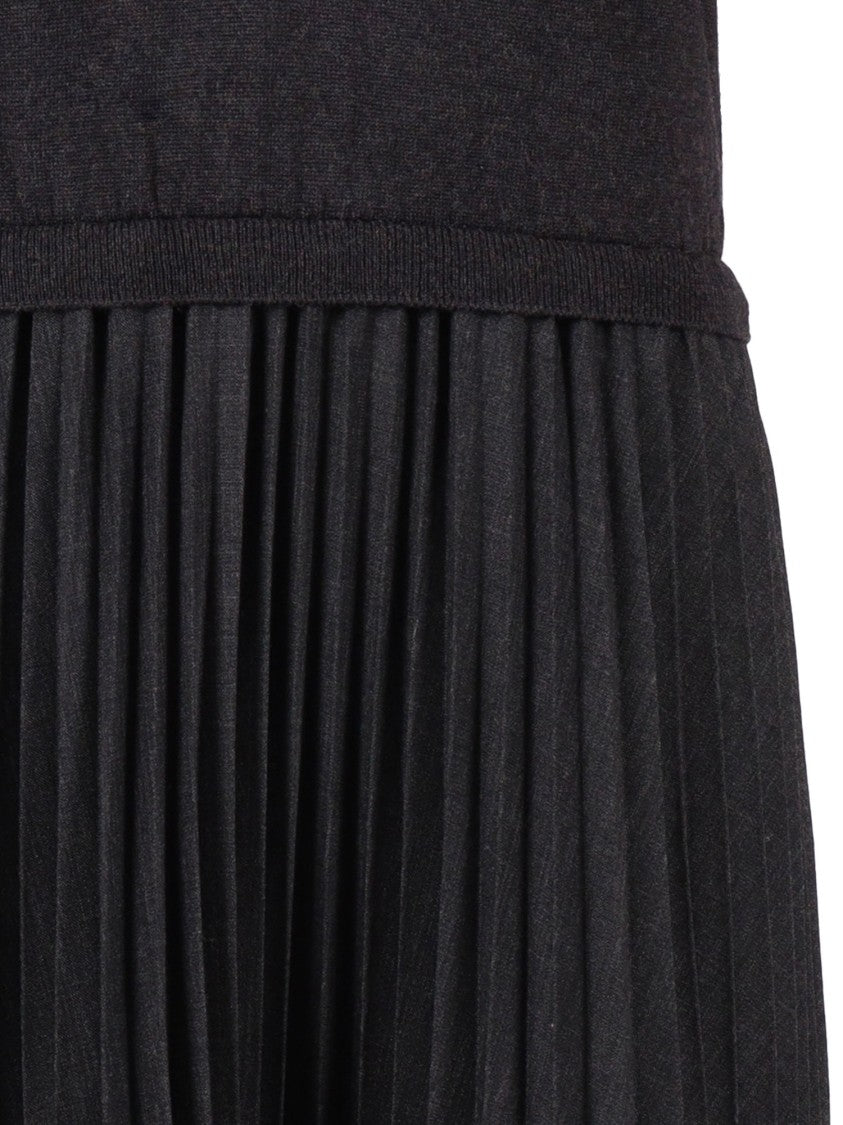 Lorena Antoniazzi Polo Collar Midi Dress With Pleated Skirt