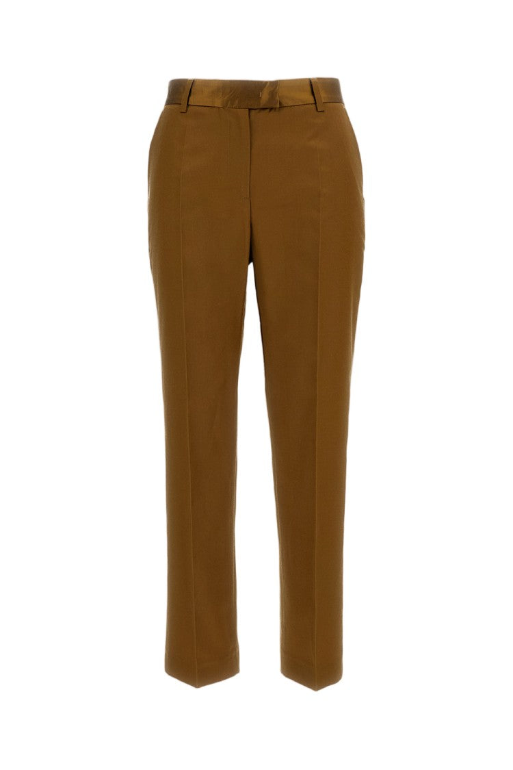 Alberto Biani Ankle-Length Silk And Cotton Blend Straight-Leg Trousers