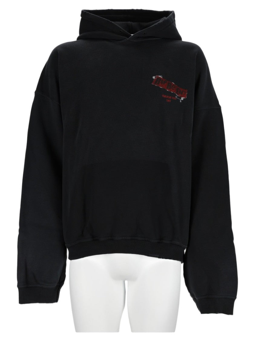 Represent Black Graphic Relaxed-Fit Cotton Sweatshirt